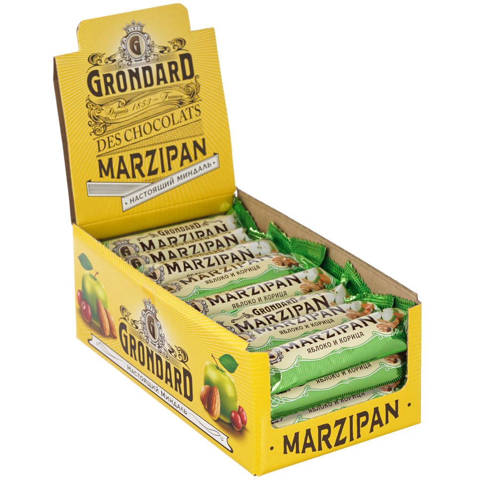  TM Grondard     (9388) Батончики глазированные Марципановые Яблоко-Корица, (24шт по 50г)     во Владикавказе