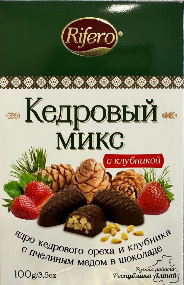  Риф и ко Конфеты "Кедровый микс КЛУБНИКА" 100г     во Владикавказе